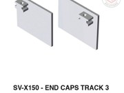 Saheco End Cover Set for SV-X150 Top Track - Ceiling and Wall Mount - Plastic Painted Silver